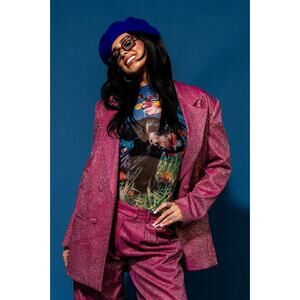 Dressed in LALA Pink Glitter Blazer